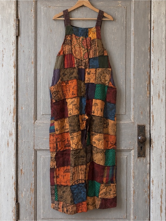 Rising International Pants - Patchwork Bohemian Wide-Leg Overalls Jumpsuit - Multicolor